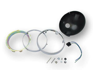 81-4131 汎用 ブラックヘッドライトケースとリム 8mm穴 180φ (180パイ/Z1/Z2/ZI/ZII/Z750/Z900/Z1000/A4/A5/D1/KZ/RS/FX-1/MK-2/Z400FX