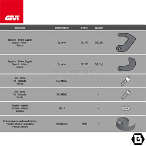 GIVI 1111KIT tLbg TChP[Xz_[p^HONDA NC750S / NC750S DCT / HONDA NC750X / NC750X DCT / HONDA NC700Sp