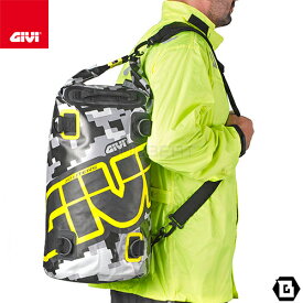 GIVI EA114CM Easy-T 防水ドラムバッグ グレー・イエロー カモフラージュパターンカラー 30L容量／ジビ