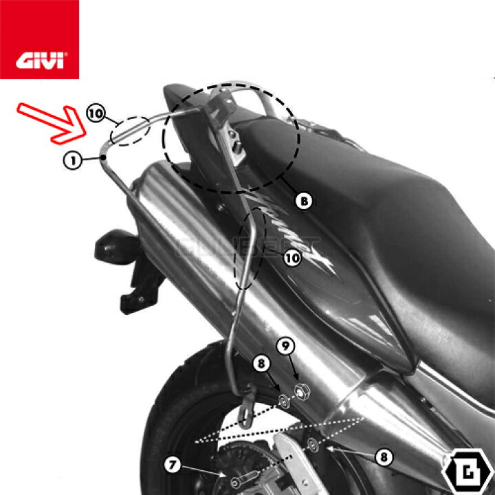 楽天市場】GIVI T214 サイドバッグホルダー サイドバッグ固定用 