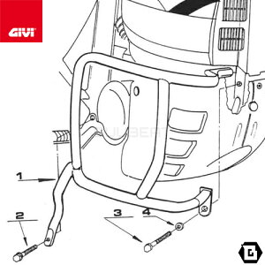 GIVI TN363 �G���W���K�[�h �N���b�V���o�[ �u���b�N �X�`�[���� HONDA �g�����U���v 600V �Ή� ��p�݌v �o�C�N�p