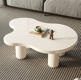 コーヒーテーブル 雲の形 テーブル リビングテーブル ローテーブル おしゃれ 北欧 ミニちゃぶ台 センターテーブル ホワイト 白 幅111cm