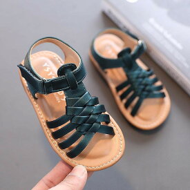 オープントゥ サンダル グルカサンダル 子供靴 こども靴 14cm 15cm 16cm 17cm キッズ 男の子 女の子 可愛い フェイクレザー レザー風 フラット マジックテープ 保育園 幼稚園 SALE セール カジュアル プチプラ 茶色 ブラウン 緑 グリーン 白
