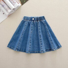 20%OFF キッズ デニム フレア スカート Aライン ジーンズ 2歳 3歳 4歳 5歳 青 ブルー 海外子供服 カジュアル シンプル 派手 個性的 おしゃれ ガーリー 女の子 韓国子供服 可愛い 保育園 幼稚園 キッズ 即納