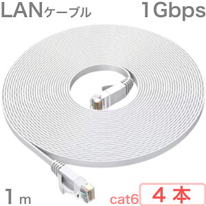 LAN�P�[�u�� 1m UTP CAT6 1Gbps RJ45 �h�ƃJ���� �I�v�V���� �z���C�g �X�g���[�g 4�{ �Z�b�g �������� �ǐՉ\���[���� �X�փ|�X�g�ɂ��͂�