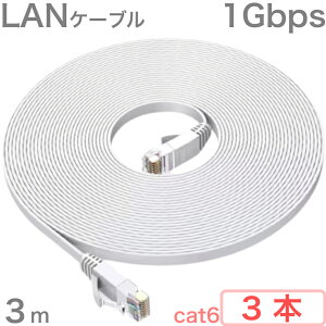 LAN�P�[�u�� 3m UTP CAT6 1Gbps RJ45 �h�ƃJ���� �I�v�V���� �z���C�g �X�g���[�g 3�{ �Z�b�g �������� �ǐՉ\���[���� �X�փ|�X�g�ɂ��͂�
