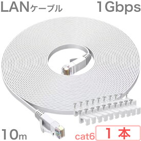 LANケーブル 10m UTP CAT6 1Gbps RJ45 防犯カメラ オプション ホワイト ストレート 1本 送料無料 追跡可能メール便 郵便ポストにお届け