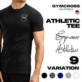 【SALE セール】GYMCROSS ジムクロス ATHLETIC TEE 半袖Tシャツ 3/4スリーブ 7分袖 ストレッチコットンブレンド フィットネスウェア ジムウェア フィットネスウェア スポーツウェア ランニングウェア メンズ gc-059