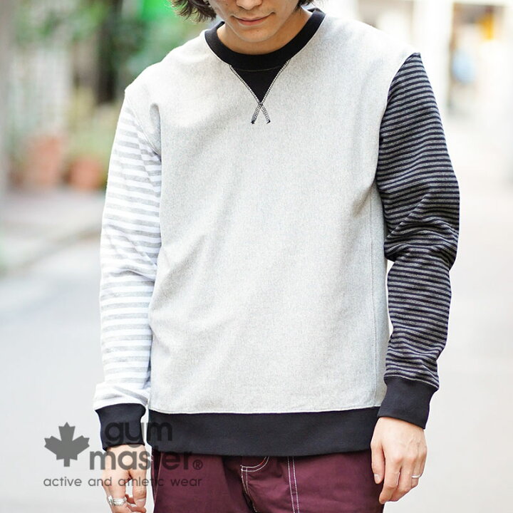 楽天市場 Gym Master ジムマスター プレミアムヘビーウェイトボーダークルーネック長袖 メンズ レディース ユニセックス ボーダー Tシャツ カジュアル おしゃれ ロンt カットソー コットン100 春秋冬 海外発送 黒 白 グレー 紺 G Gym Master On