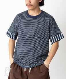 gym master 公式切り替えボーダーTee｜メンズ レディース 半袖Tシャツ トップス カットソー 夏服 春夏 ドローコード ビッグシルエット 大きめサイズ シンプル カジュアル マルチカラー ブラック 黒 レッド 赤 ベージュ ネイビー 紺色 ジムマスター G333720