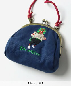 gym master 公式 覆面レスラーガマグチミニショルダー|ポーチ 小物入れ コインケース お財布 ウォレット 小銭入れ 刺繍 マスクマン プロレス 格闘技 がま口 取り外し カジュアル かっこいい