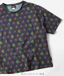 gym master 公式 ハッピーペイントビッグTee|メンズ レディース Tシャツ 柄T 吸水速乾 UVカット 総柄 半袖 トップス 超軽量 夏服 バナナ ネコ 覆面レスラー マスクマン 大きいサイズ ポリエステ