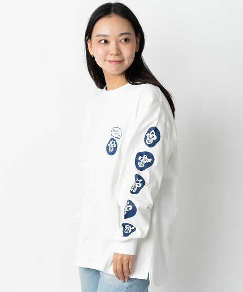 gym master 公式 7.4oz good for you ビッグロンTee｜カットソー トップス ブランド メンズ レディース 長袖T かわいい 覆面レスラー マスクマン プロレス ルチャリブレ かっこいい おしゃれ プリントTシャツ 袖プリント カジュアル 秋服 秋物 白 水色｜ジムマスター G821715