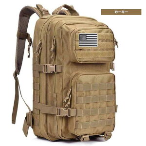 タクティカルバックパック 多ポケット 撥水 耐震 大容量 耐久性 通気性 防水 軽量 収納力 ブラック ブラックカモフラージュ カーキー オリーブ アウトドア キャンプ ミリタリー リュック タ