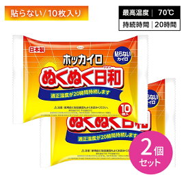 【2個セット】ホッカイロ ぬくぬく日和 貼らないタイプ 10枚入 ぬくもり 温かい 20時間持続 使い捨て 手軽 冬 冷え 防寒 寒さ対策 レジャー スポーツ観戦 屋外作業 興和
