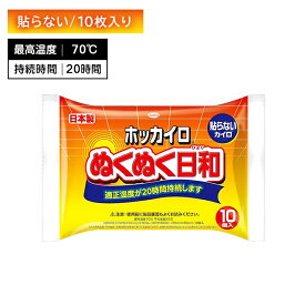 ホッカイロ ぬくぬく日和 貼らないタイプ 10枚入 ぬくもり 温かい 20時間持続 使い捨て 手軽 冬 冷え 防寒 寒さ対策 レジャー スポーツ観戦 屋外作業 興和