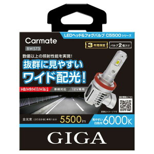 J[Cg BW573 GIGA LEDwbh&tHOou C5500 6000K H8/H9/H11/H16 5500lm RpNg×nCp[ BW-573