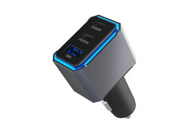 【お取り寄せ】カシムラ DC-063 DC-113W USB 3ポート PD(65+30)W+18W シガー電源をUSBに変換 3ポート出力最大113W イルミライト付 DC063