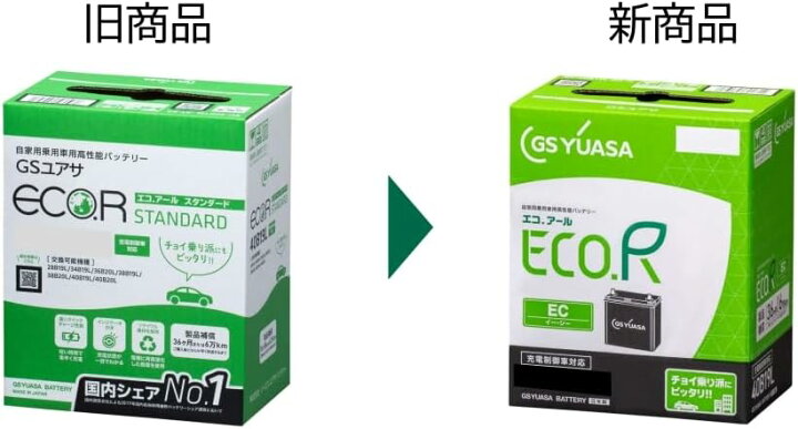 楽天市場】GSユアサバッテリー EC-50B24R-EA-N ECO.R STANDARD 充電 