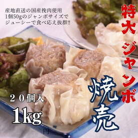 送料無料 餃子大和 プレミアムジャンボ 焼売 シューマイ 50g 20個入 約1kg 送料無料（北海道 沖縄除く）