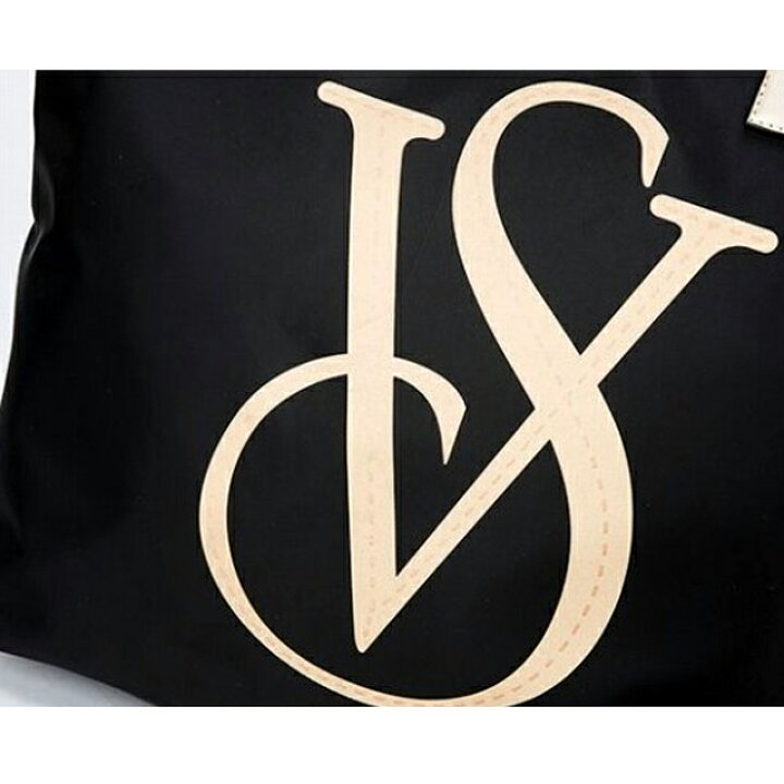 楽天市場 送料無料 ヴィクトリアシークレット Victoria S Secret トートバッグ ハンドバッグ 大きめ スパンコールロゴ ブラック ピンク ホワイト クイーンズコレクション