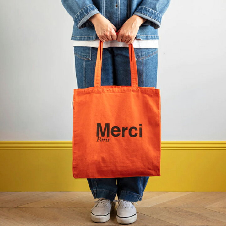 楽天市場】日本未発売【パリ直輸入】Merci cotton Tote Bag - Orange 
