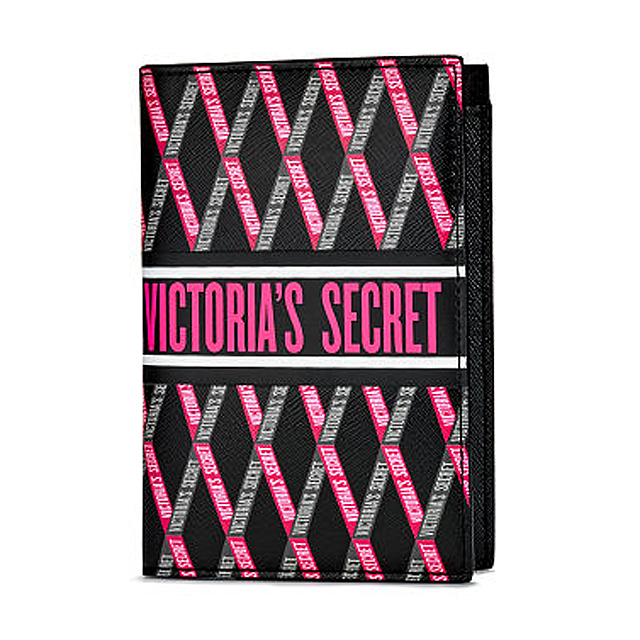 海外ブランド大特価 毎日がセール価格です VICTORIA'S SECRET Ribbon Logo Case 最適な材料 ヴィクトリアシークレット  ブラック ビクシー パスポートケース Passport