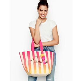 【送料無料】VICTORIA'S SECRET Bombshell Paradise Tote ヴィクトリアシークレット ビクシー バッグ トートバッグ キャンバス ストライプ チャーム付