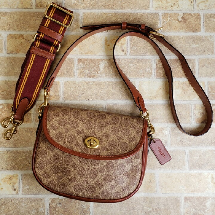 楽天市場】【中古品】コーチ COACH ウィロウ サドル ショルダーバッグ 