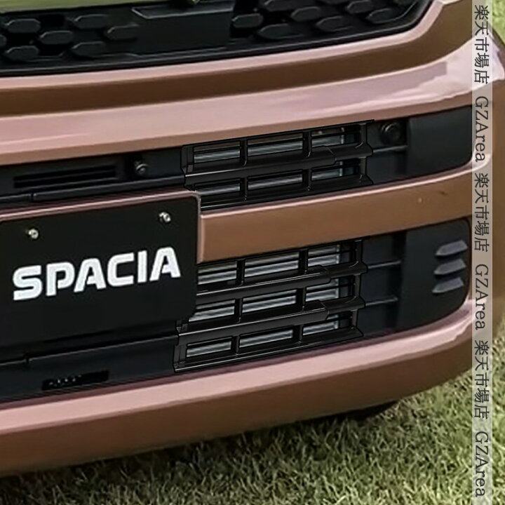 新型スペーシアカスタム スペーシアカスタム MK94S MK54S ハイブリッド G X GS XS パーツ フロントバンパーカバー フォグランプトリム スペーシア カスタム MK94S MK54S フォグ ランプ用 アイライン 2P ABS 樹脂 外装 パーツ ドレスアップ エクステリア シルバー スズキ