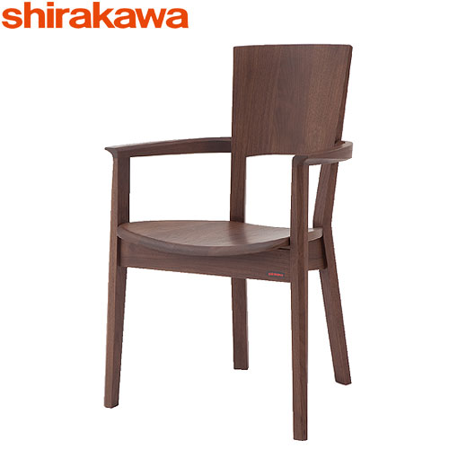 シラカワ家具 レヴィチェア S-135A 板座 レッドオーク（ナラ材）肘付き 飛騨高山 ダイニングチェア 食堂イス 椅子 食卓椅子 shirakawaのサムネイル