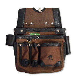 ■KH 基陽 HUMHEM 24206型 バッグ ブラウン HM24206-BR 腰袋 釘袋 茶 フムヘム 工具 小型腰袋 大工道具