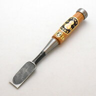■伝統工芸士 岩崎鑿製作所 左のぶ弘 追入鑿 赤樫柄 一枚裏 八分(24mm) 白紙2号 普通裏 のみ ノミ 大工道…