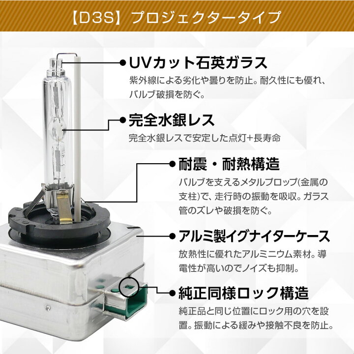 楽天市場】【割引Cp配布中】 HID D3S D3R 4300K 6000K 8000K 純正交換 