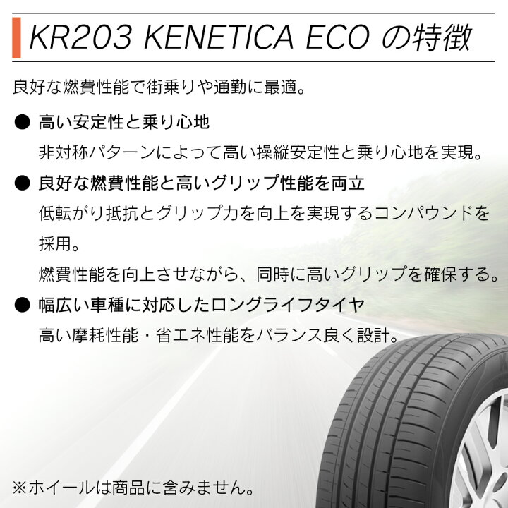 楽天市場】KENDA ケンダ KR203 KENETICA ECO スタンダード 205/60R16 