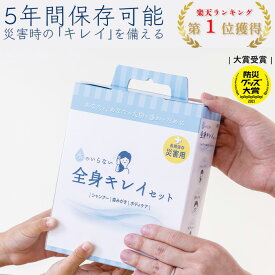 【2個以上送料無料】【5年保存】水のいらない全身キレイセット 3日分 シャンプー 歯磨き ボディケア 全身 災害 防災 衛生 衛生用品 保存 保管 備え 備蓄 入院 ドライシャンプー 歯磨きシート ウエットティッシュ ボディタオル skk 四国紙販売