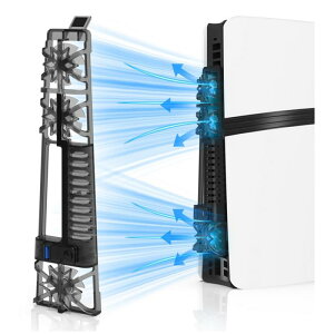 PS5 pro/PS5 Slim/PS5 ��p�t�@�� Playstation 5 pro ���@�\�^��p�t�@�� ��@ 3�i�K�������� LED���C�g USB 3.0 �|�[�g�t�� �L���@�\ �O����p�t�@�� �����ȒP �}����p ���M �M�΍� �p�����\��p�t�@��