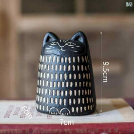 かわいい 飾り 雑貨 ジュ ハン 猫の 置物 黒 猫 白 モダン アート 二 次元 装飾 雑貨 庭 開運 ギフト