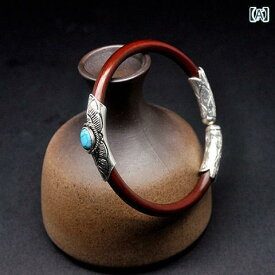 バングル ブレスレット メンズ チベット シャナン ノット チキン ブラッド ヴァイン ブレスレット シルバーと ターコイズ アニマル イヤー ジュエリー エスニック スタイル カップル