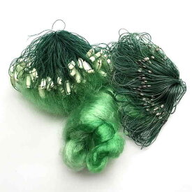 釣り メッシュ ネット 淮 玉 115 指の 緑の 絹の 小さい ジャケット 3 層 ネット 釣り 白い 縞模様の 粘着 魚網