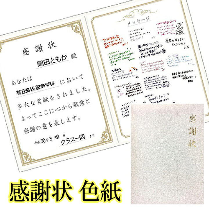 楽天市場 色紙 寄せ書き 感謝状色紙 先生 退職 記念 お別れ会 送別会 ギフト 贈り物 賞状 表彰状 卒業式 イベント メッセージ 引退 B 3018 イベントショップ パンプキン