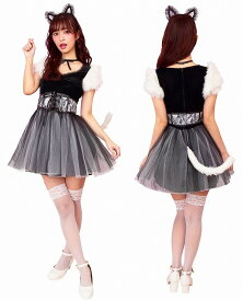 【在庫限り】コケティッシュガーリー バニラキャット　　［ネコ コスプレ 猫 衣装 コスチューム 可愛い キュート セクシー 大人女性 衣装 なりきりコスチューム ハロウィン パーティー イベント］【_053098】