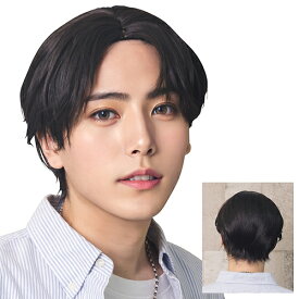 WIGGY RICHメンズ コンマヘア(ブラック)　　 [メンズウィッグ ウィッグメンズ 男性用 かつら ファッションウィッグ 男装用 パーティーグッズ コスプレ 仮装 イベント]【_912101】