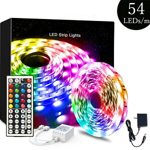 LED�e�[�v���C�g RGB led�e�[�v���C�g�y 5m 10m�I���z���� �N�₩ 20�F�^�C�v 44�L�[�����R�� �������F �J���[DIY SMD5050