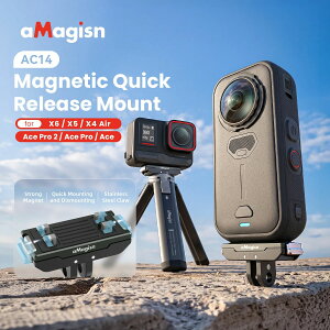 �y�݊��i�zInsta360 X5 X4 Air X6 Ace Pro 2 �C���X�^360 x5 ace pro2 �Ή� �}�O�l�b�g �N�C�b�N�����[�X �}�E���g ���� �O�r ���B��_ 1/4�l�W �A�N�V�����J���� �A�N�Z�T���[ �A�_�v�^�[