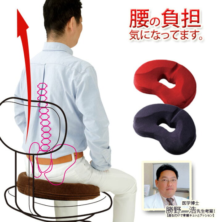 楽天市場】骨盤矯正 クッション [ 勝野式 座るだけで骨盤キュッと 