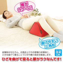 楽天市場 腰痛 クッション 勝野式 Rakuひざクッション ひざを曲げて寝ると腰がラク 即納 健康 美容雑貨 メイダイ楽天市場店