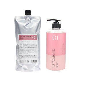 【LINE登録で300円OFF】ESTABLISHED エスタブリッシュ システムトリートメント 詰替用+空容器付[ダメージ ケラチン コラーゲン キューティクル ツヤ しっとり まとまり なめらか 質感 弾力 回復