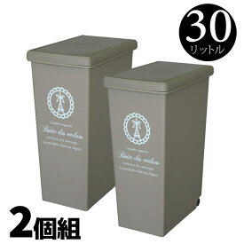 【2個組】 平和工業 スライドペール30L ベージュ ゴミ箱 ダストボックス 分別 キッチン