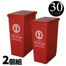 【2個組】 平和工業 スライドペール30L レッド ゴミ箱 ダストボックス 分別 キッチン